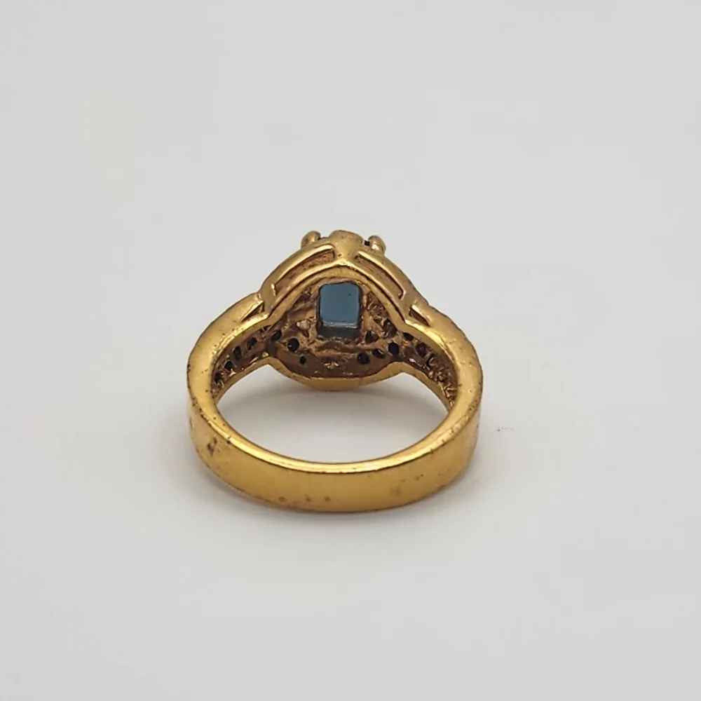 Lind 14K HGE Faux Sapphire & Cubic Zirconia Ring (7)